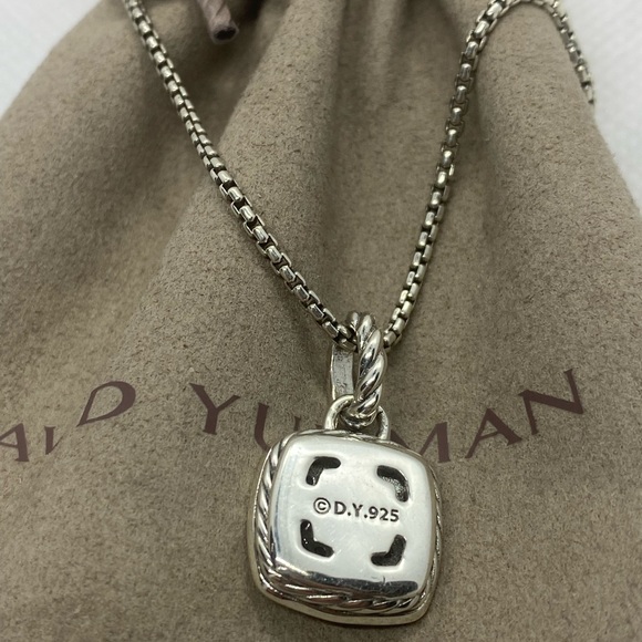 David Yurman 11mm Albion Pendant in Sterling Silver with Pavé Diamonds - Picture 3 of 7